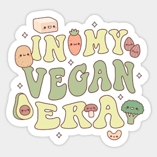 Cute Vegetables Tofu And Nuts In My Vegan Era Sticker